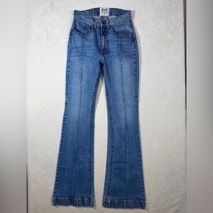 REVICE Size 25 Star Butt Classic Blue Wide Leg Flared Hem Jeans